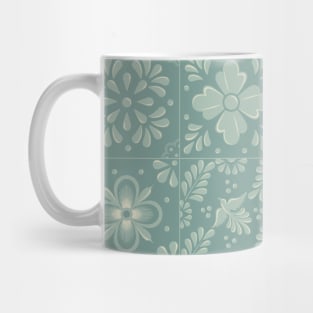 Light Turquoise Talavera Tile Pattern by Akbaly Mug